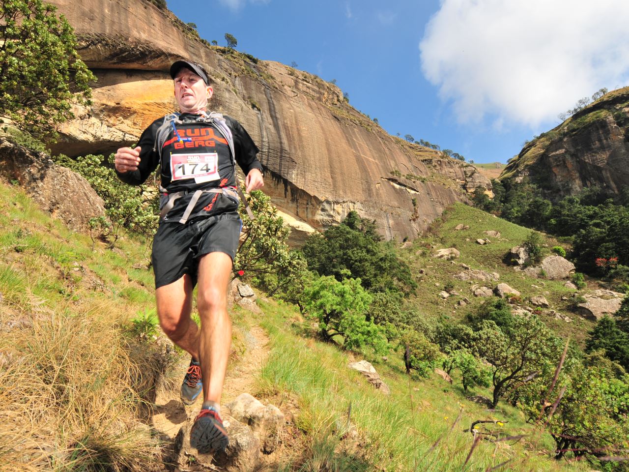 Run The Berg Man Running Down A Mountain